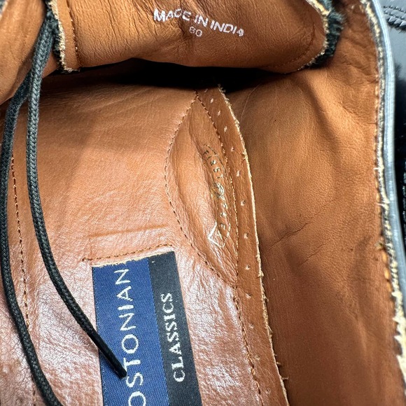 Bostonian Classics Oxford Black Leather Wingtip Brogue Lace Up Shoes Size 10M - Picture 10 of 13